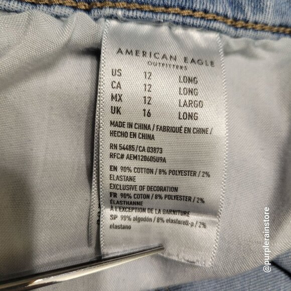 American Eagle Jeans 12 L Jegging Mid Rise Next Level Stretch Medium Light Wash - Picture 6 of 13